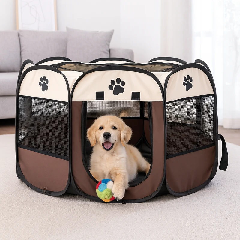 Parc Enclos Pliable Tissu Gros Chien