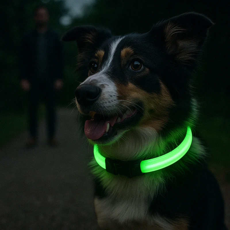 Collier LED Rechargeable USB Gros Chien