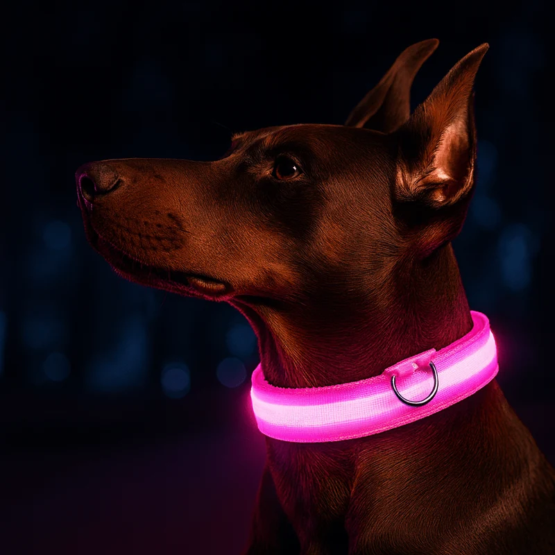 Collier LED Rechargeable USB Gros Chien