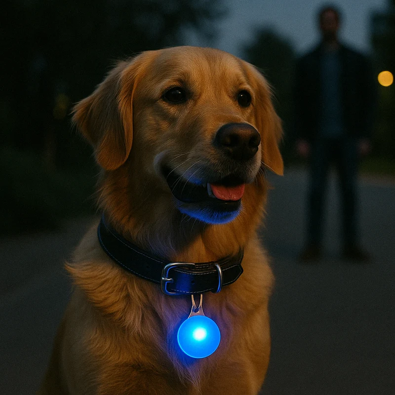 Lampe LED Collier Sécurité Nocturne Chien