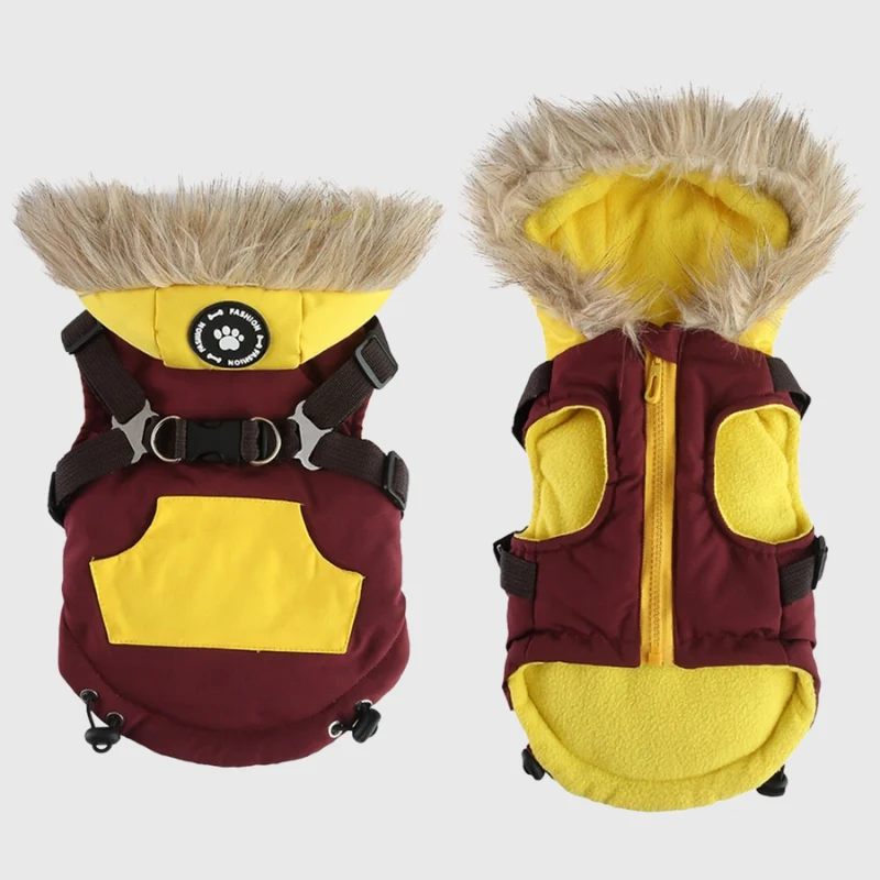 Manteau Hiver Harnais Intégré Gros Chien