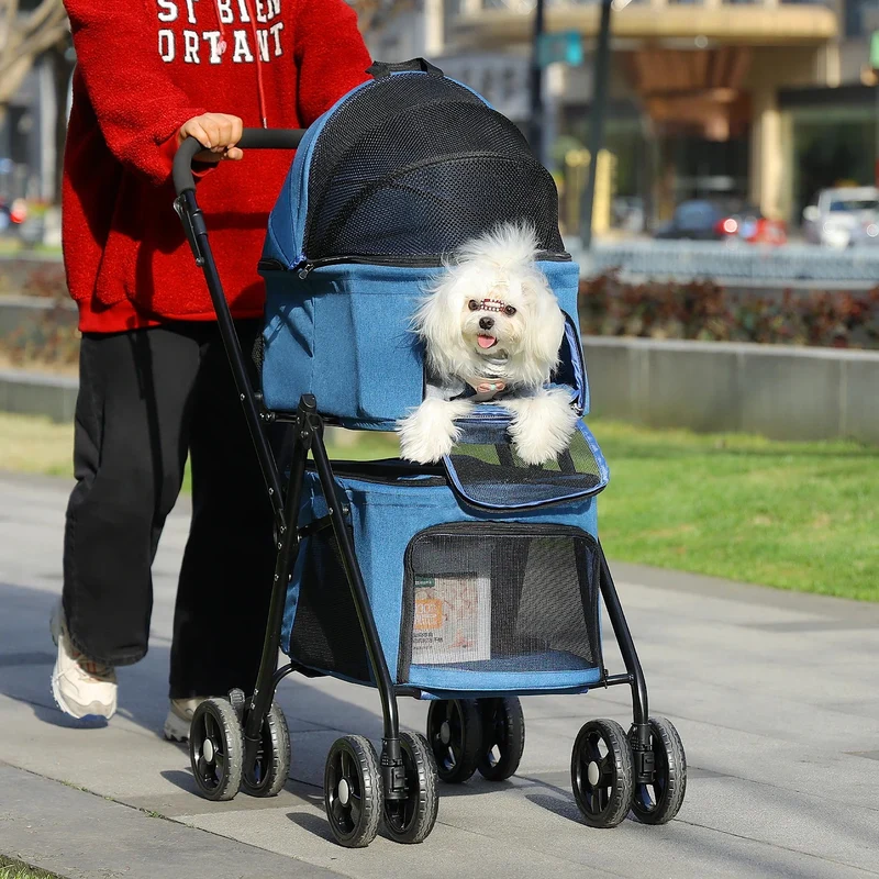 Poussette pour chien double