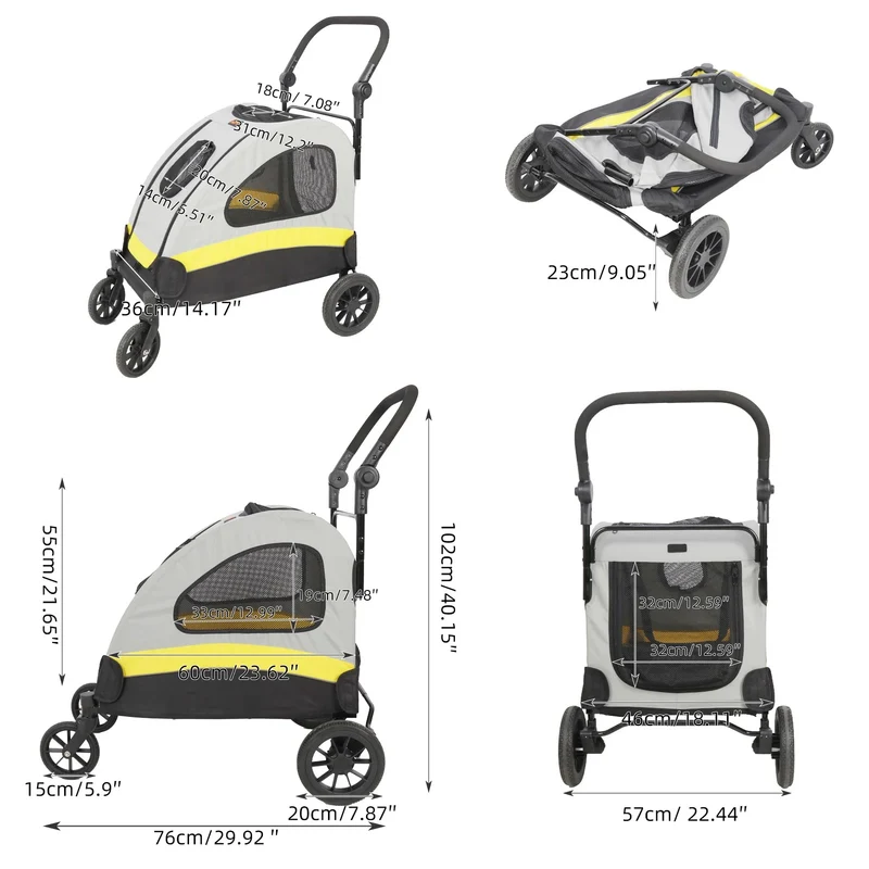 Poussette pour chien 4 roues