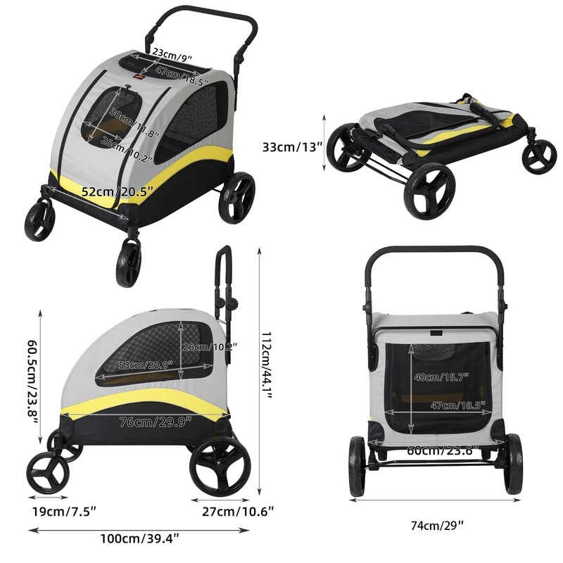 Poussette pour chien 4 roues