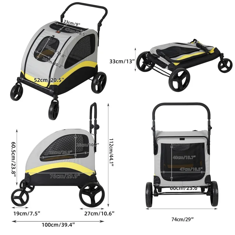 Poussette pour chien 4 roues