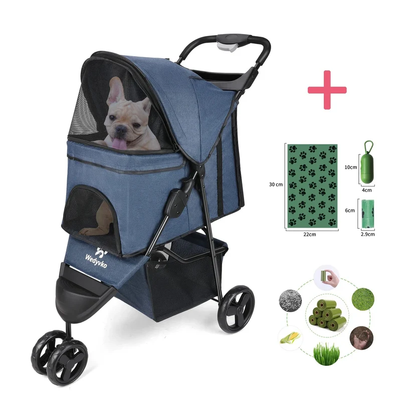 Poussette pour chien 3 roues