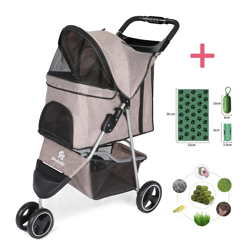 Poussette pour chien 3 roues