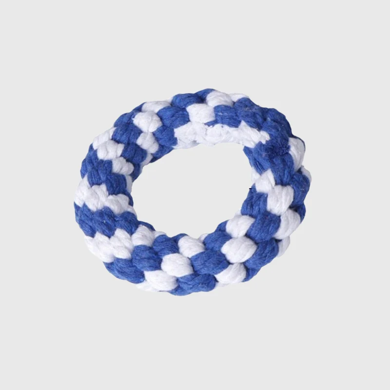 Jouet Corde Mordant Gros Chien Bleu Blanc