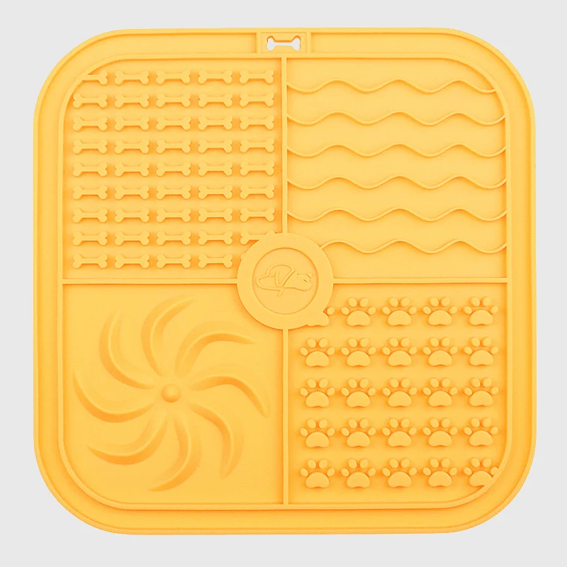 Tapis Léchage Silicone Carré 25cm Gros Chien