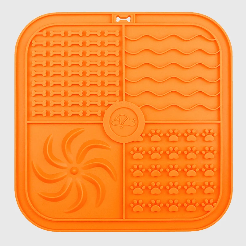 Tapis Léchage Silicone Carré 25cm Gros Chien