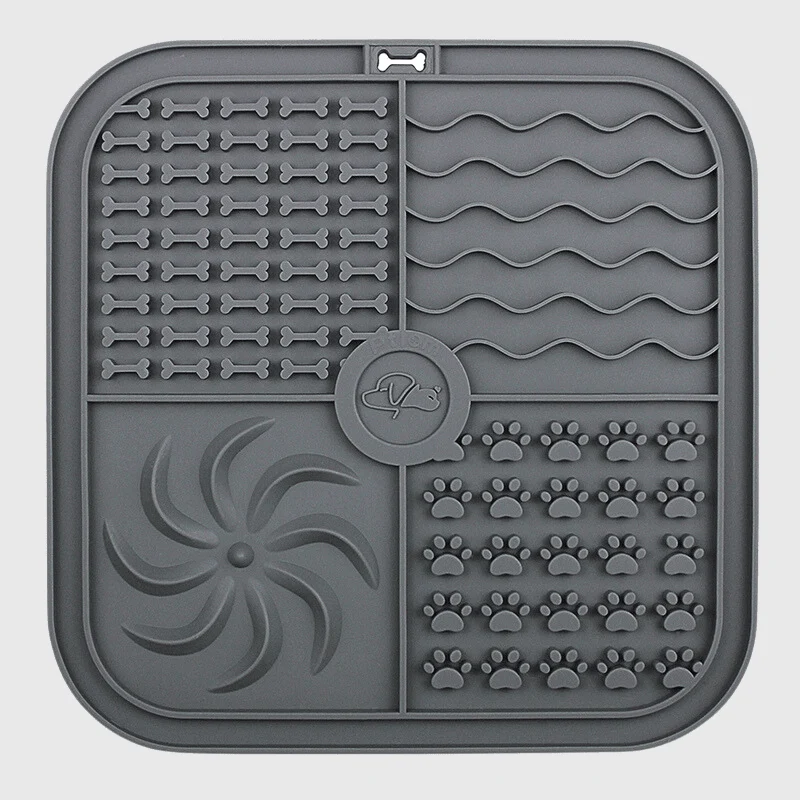 Tapis Léchage Silicone Carré 25cm Gros Chien