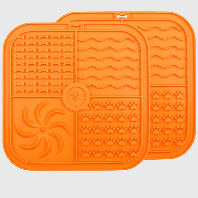 Tapis Léchage Silicone Carré 25cm Gros Chien