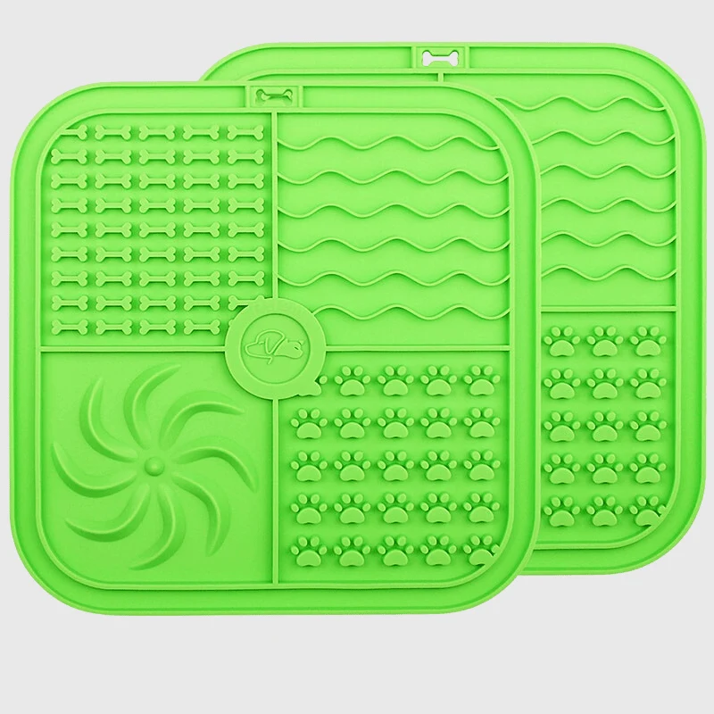 Tapis Léchage Silicone Carré 25cm Gros Chien