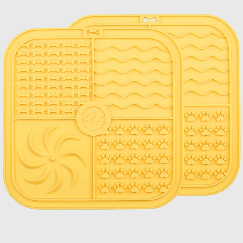 Tapis Léchage Silicone Carré 25cm Gros Chien