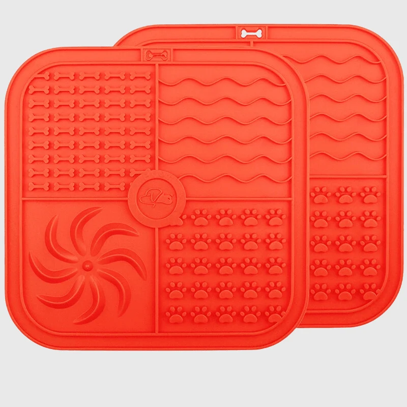 Tapis Léchage Silicone Carré 25cm Gros Chien
