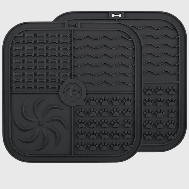 Tapis Léchage Silicone Carré 25cm Gros Chien
