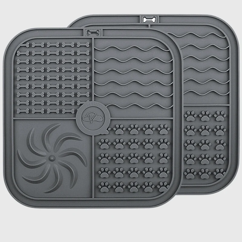 Tapis Léchage Silicone Carré 25cm Gros Chien