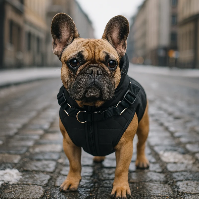 Manteau Fourré Gros Chien Harnais Intégré