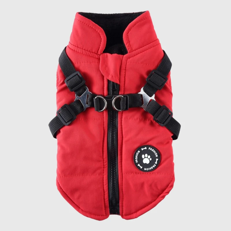Manteau Fourré Gros Chien Harnais Intégré