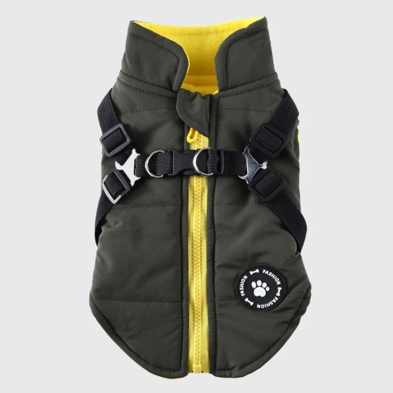 Manteau Fourré Gros Chien Harnais Intégré