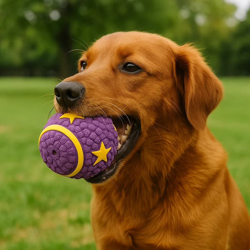 Balle Ultra-Résistante Violette Gros Chien Rebondissante