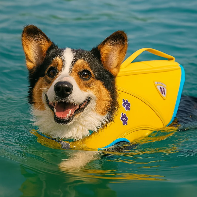 Gilet Sauvetage Flottant Jaune Gros Chien