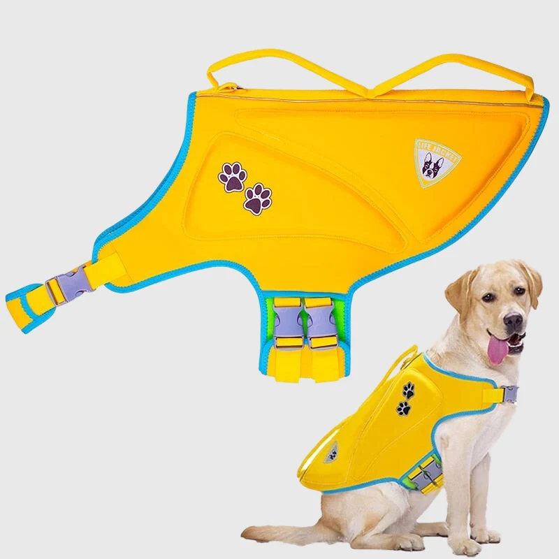 Gilet Sauvetage Flottant Jaune Gros Chien