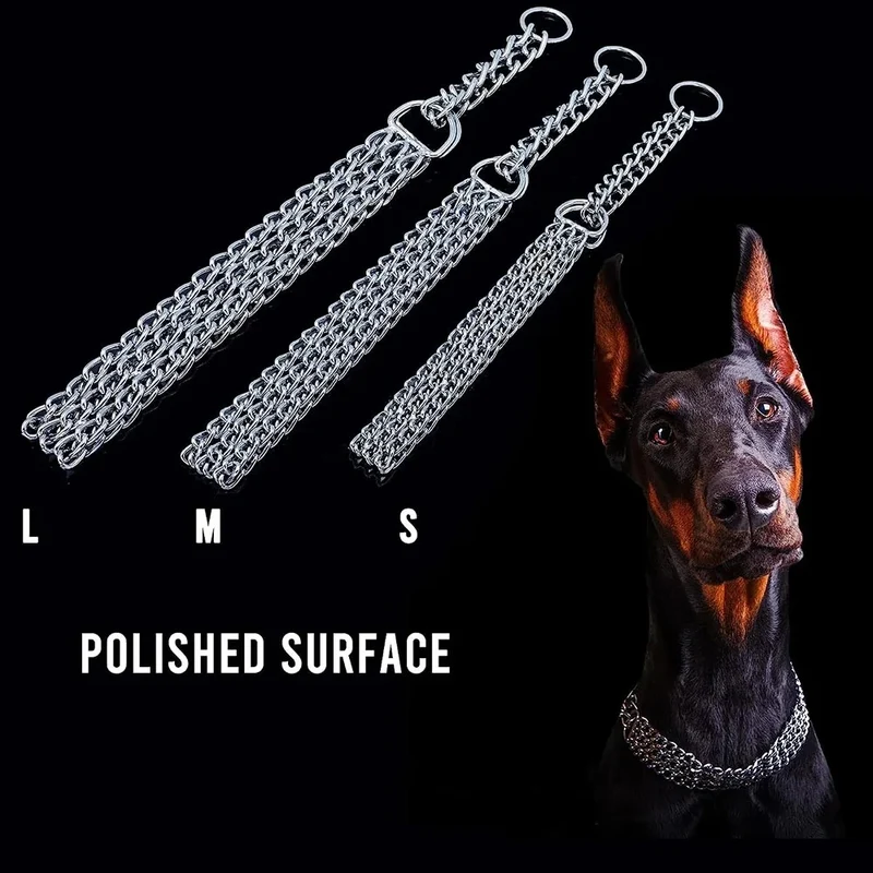 Collier de dressage 3 rangées en métal pour chien
