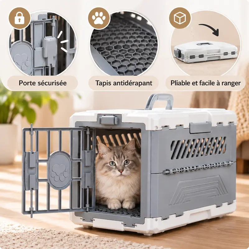 Cage de transport pliable - Sécurisée | FoldyCat