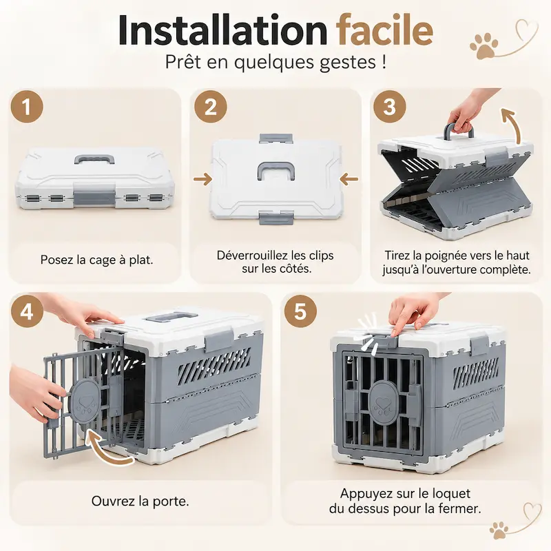 Cage de transport pliable - Sécurisée | FoldyCat