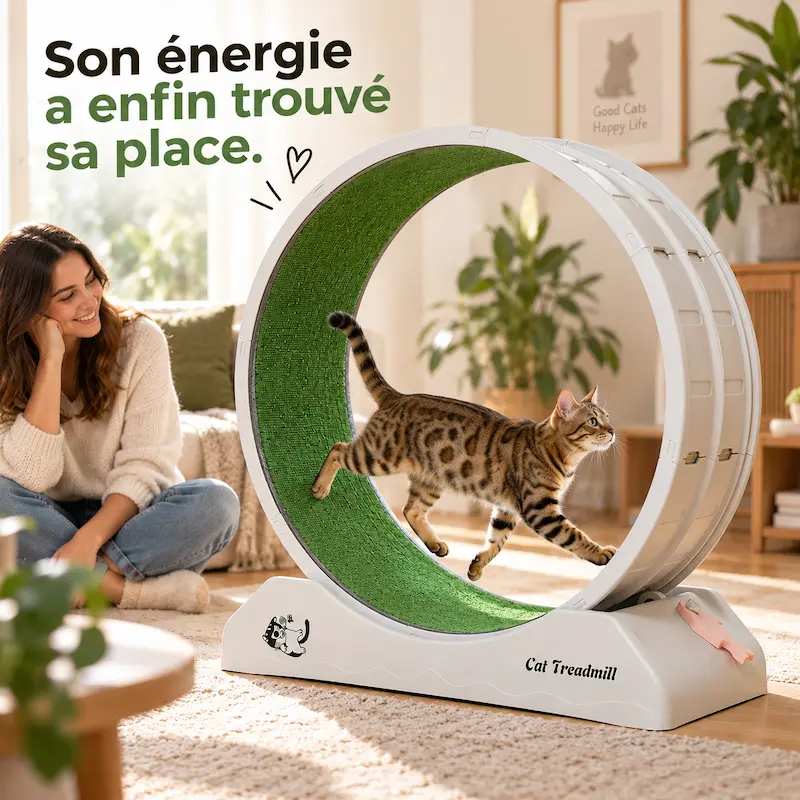 Grande roue d'exercice pour chat - anti-ennui | Félirun