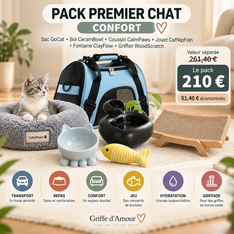 Pack premier chat – Tout l’essentiel pour bien l’accueillir