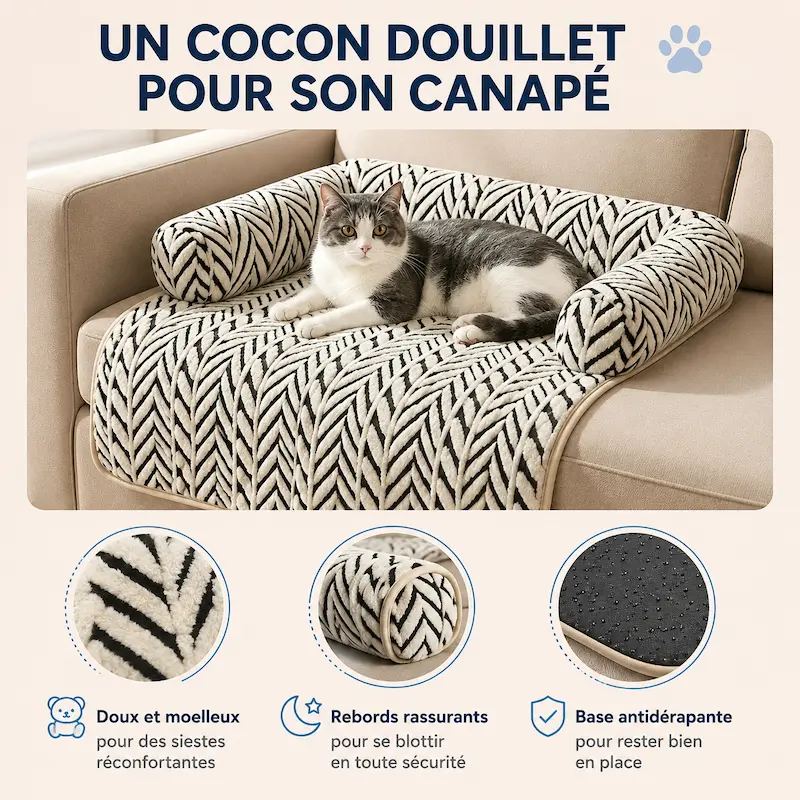 Tapis de canapé pour animaux – Cocon moelleux | DouciCat