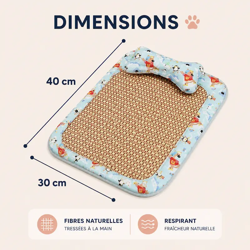 Tapis rafraîchissant tressé à la main – Naturel | CatLoom