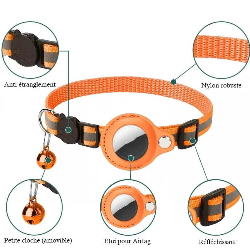 Collier pour chat avec étui AirTag