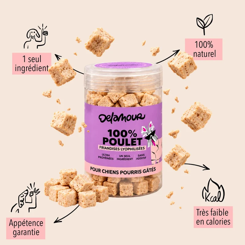 Friandises chiens et chats - lyophilisées - Delamour
