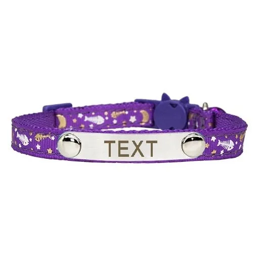 Collier gravé pour chat fantaisie