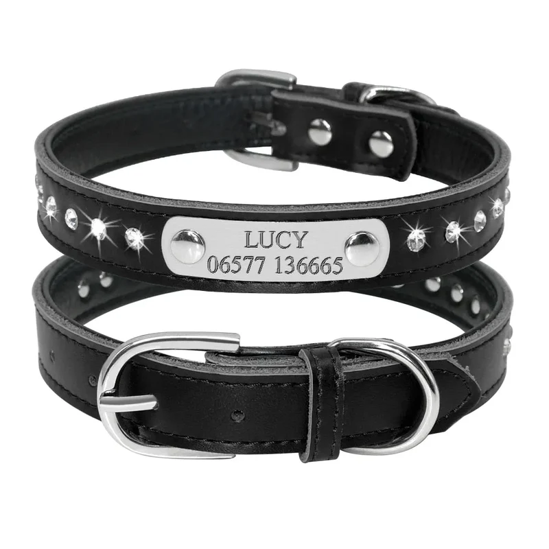 Collier personnalisé en cuir bling bling