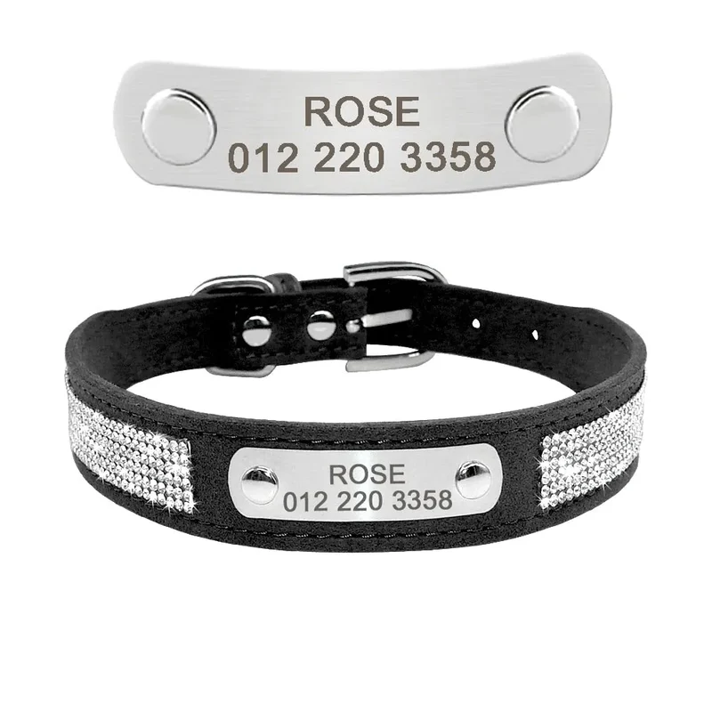 Collier personnalisé en cuir bling bling