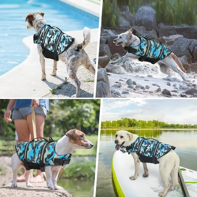 Gilet de nage chien bande réfléchissante