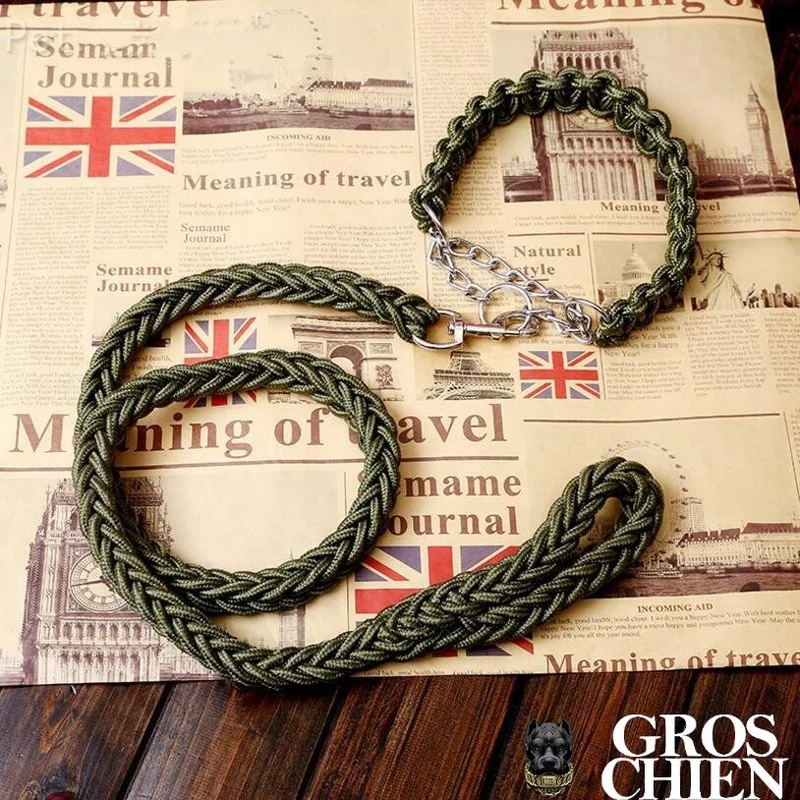 COLLIER + LAISSE "GREEN ARMY"