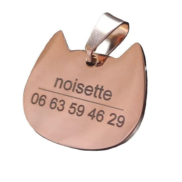 Médaille gravée motif poisson ou chat
