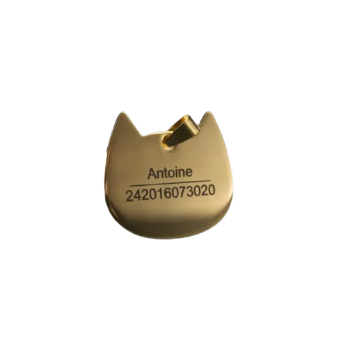 Médaille gravée motif poisson ou chat