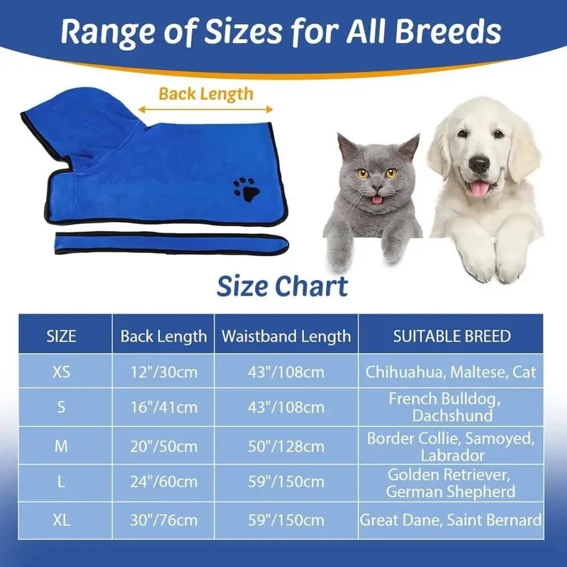 Peignoir chien ultra absorbant