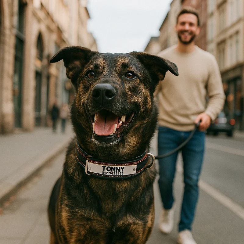 Collier Médaille Personnalisée Nylon Gros Chien