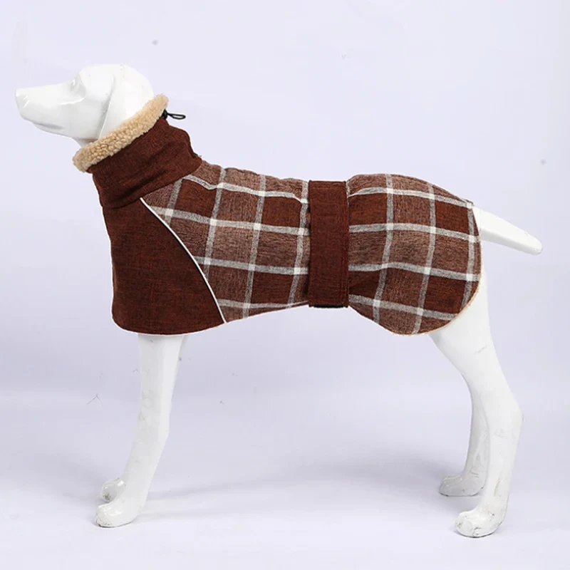 Manteau Carreaux Réfléchissant Hiver Gros Chien