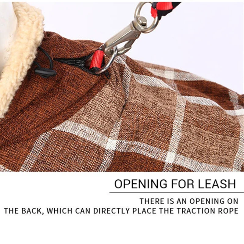 Manteau Carreaux Réfléchissant Hiver Gros Chien