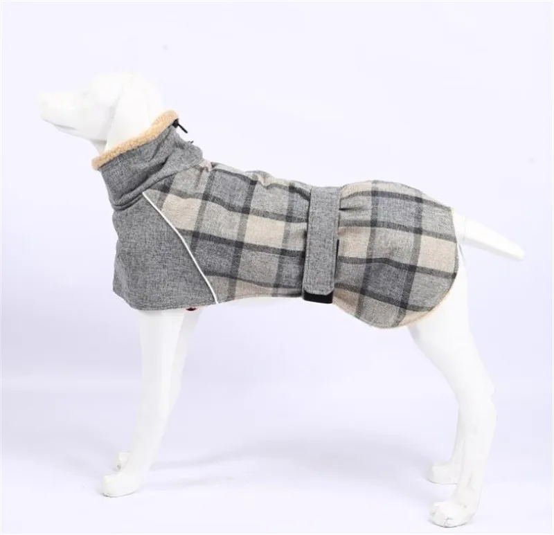 Manteau Carreaux Réfléchissant Hiver Gros Chien
