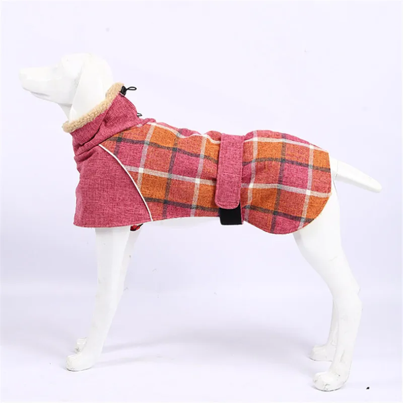 Manteau Carreaux Réfléchissant Hiver Gros Chien