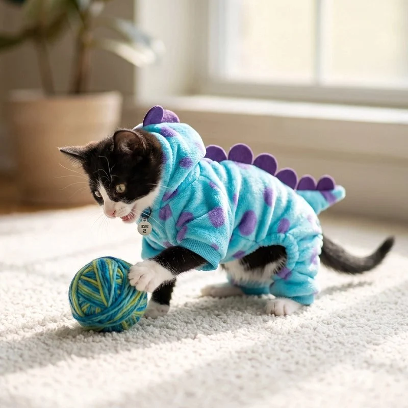 Déguisement pour les chats | Dinosaure Douillet